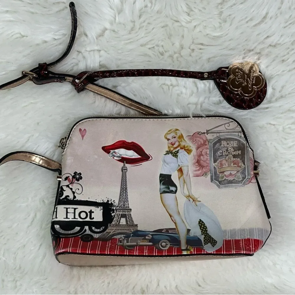 Stylish Women's Bag with Parisian Print